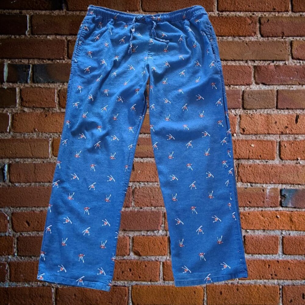 Old Navy Womens Sleep Pajamas Pants Blue Ski Print Size XL